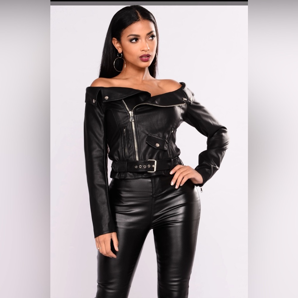Off the Shoulder Moto Jacket